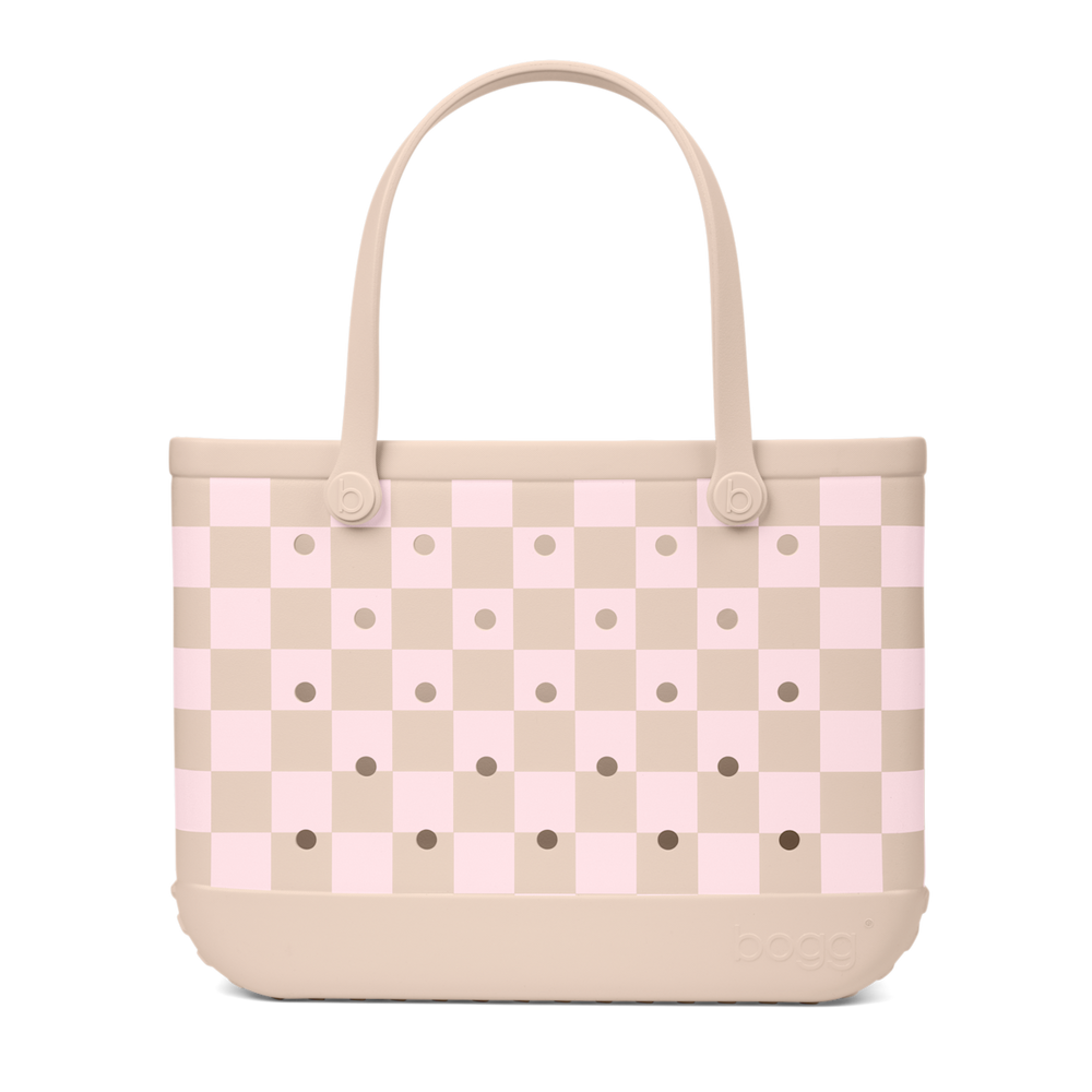 Original Bogg Bag Checkered Linen/ Pink Marshmallow