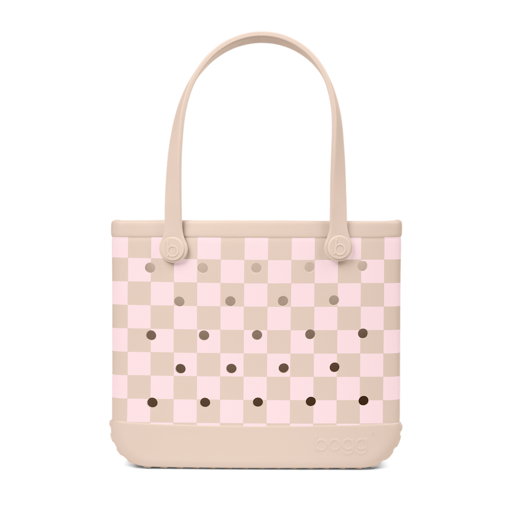 Baby Bogg Bag Checkered Linen/ Pink Marshmallow
