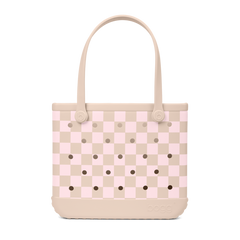Baby Bogg Bag Checkered Linen/ Pink Marshmallow