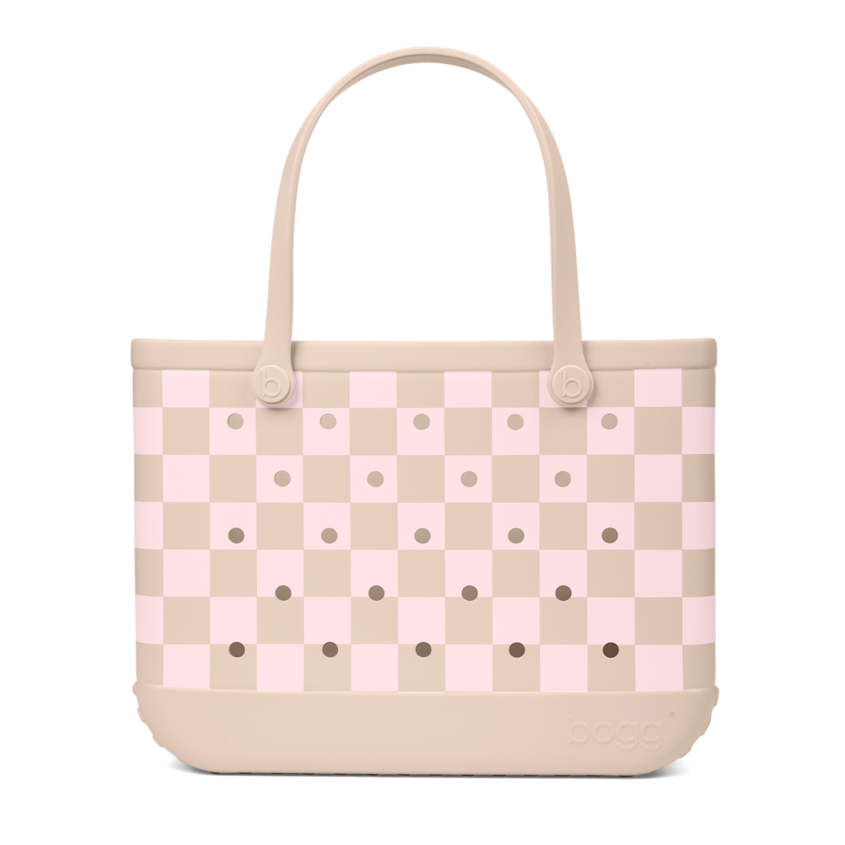 Original Bogg Bag Checkered Linen/ Pink Marshmallow