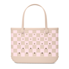 Original Bogg Bag Checkered Linen/ Pink Marshmallow